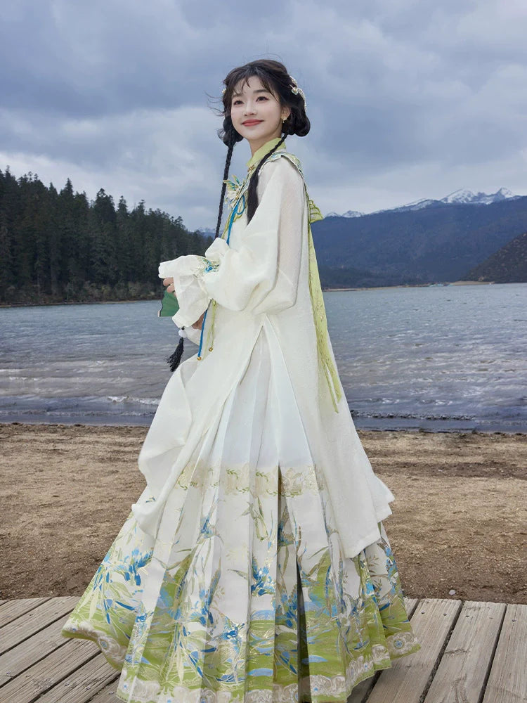(Final Sale) "青鸟还川" Modern-style Hanfu Set