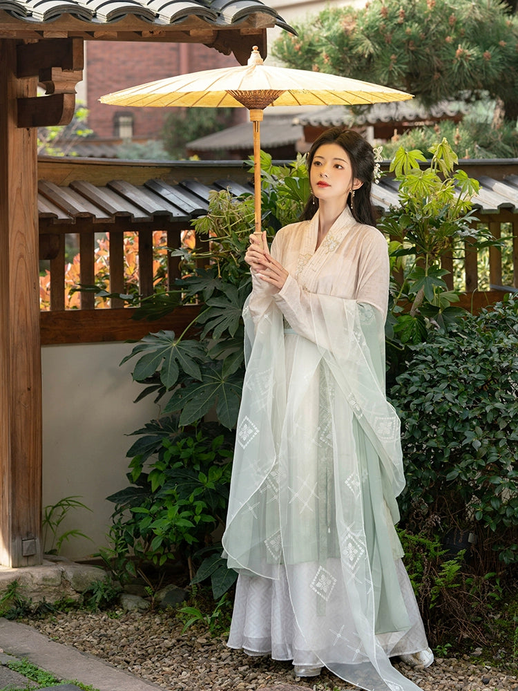 "松风眠" Silk Double-Lapel Song-dynasty Hanfu Set