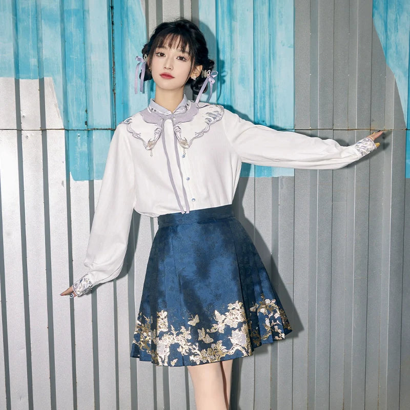 (Final Sale) "春黛" Modern-style Hanfu Skirt