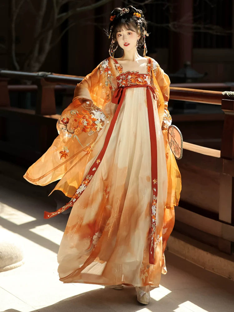 "金枫玉树" Tang Dynasty Hanfu Set