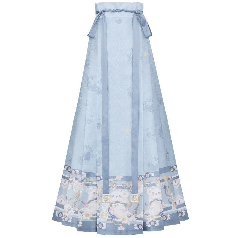 "玉面山雀" Ming-style Printed Hanfu Dress