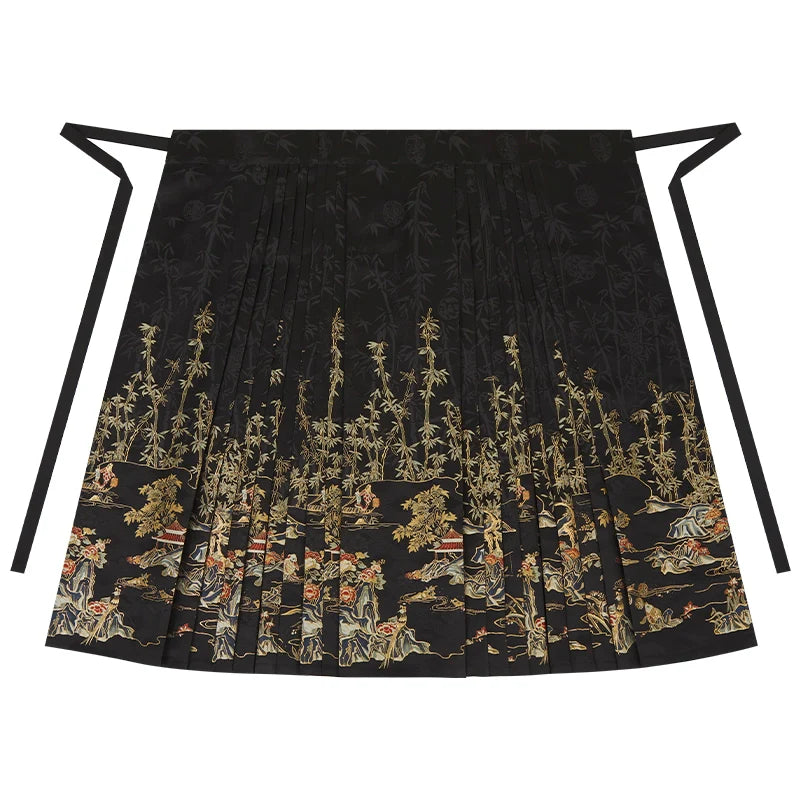 (Final Sale) "墨白·竹下听澜" Modern-style Hanfu Set