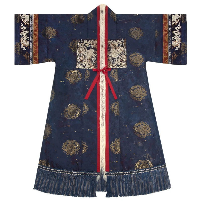 "雪原花" Modern-style Front Opening Ao Hanfu