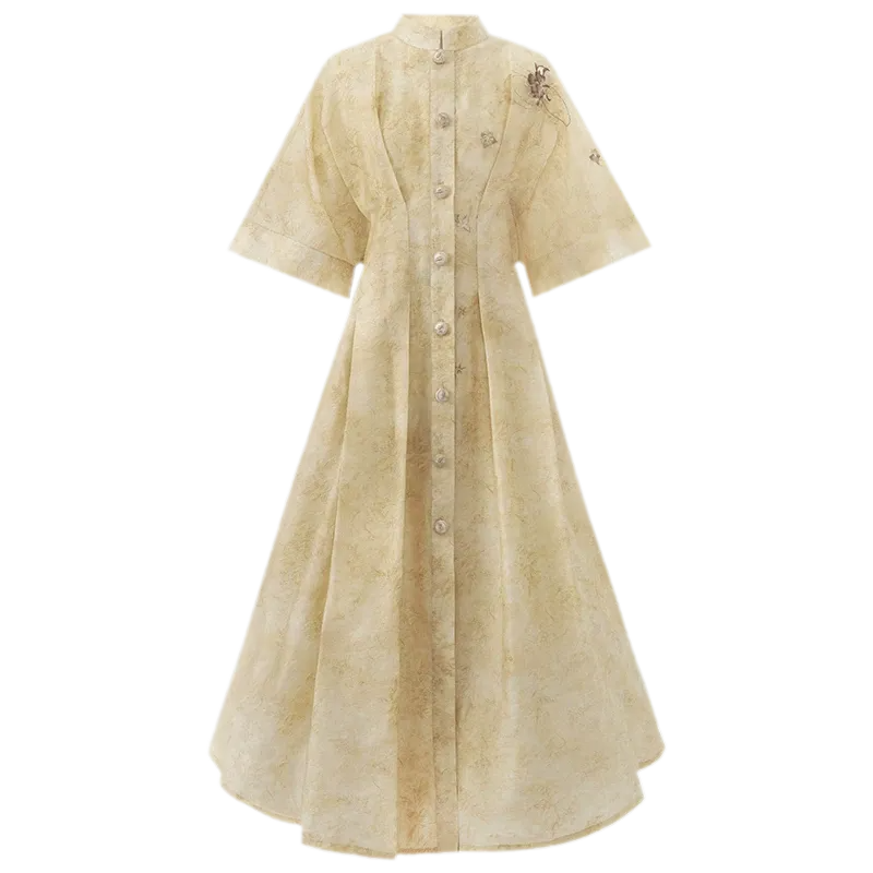 Embroidered Lyocell Dress