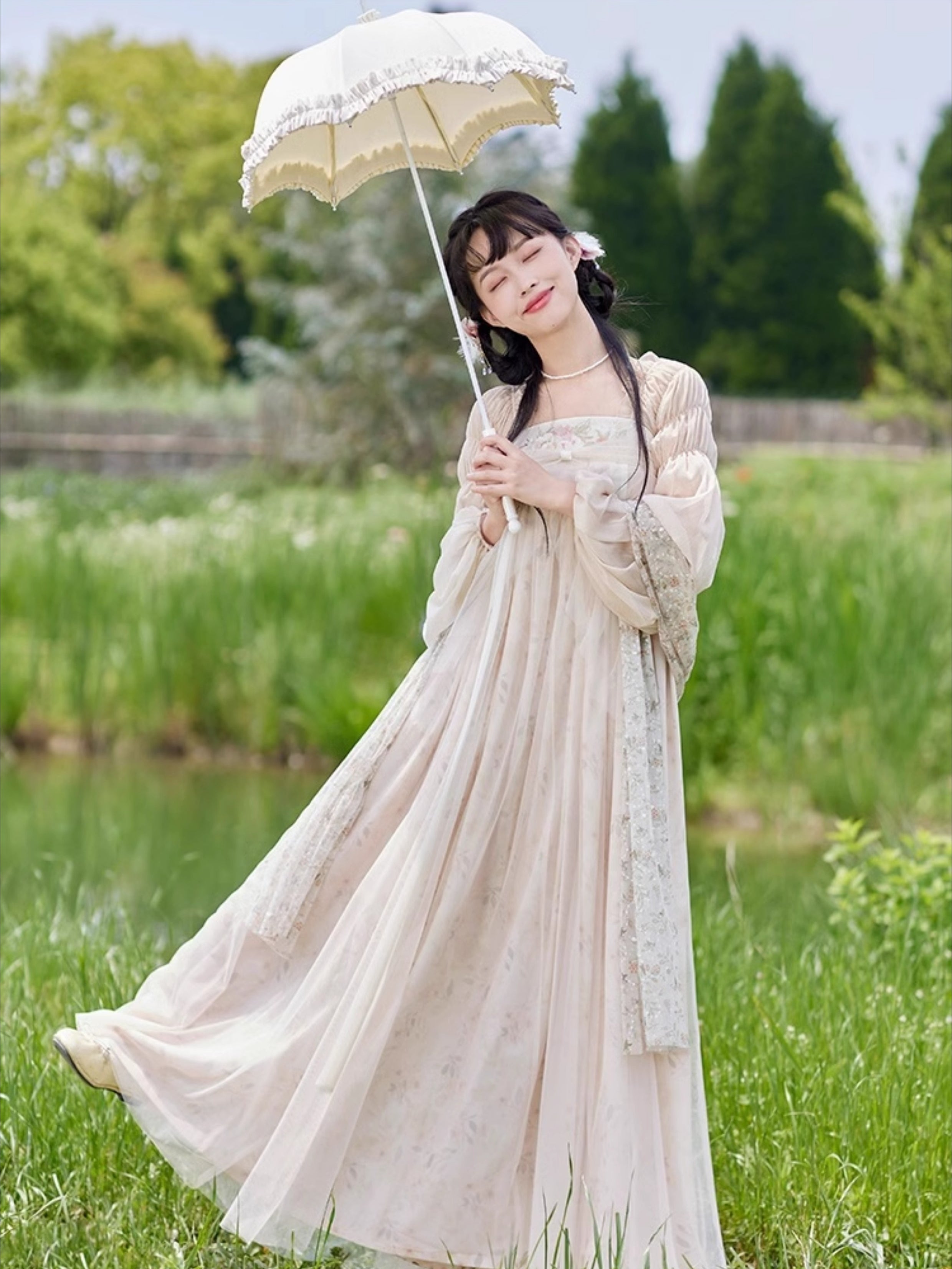 "纱雾" Han Element Maxi Dress