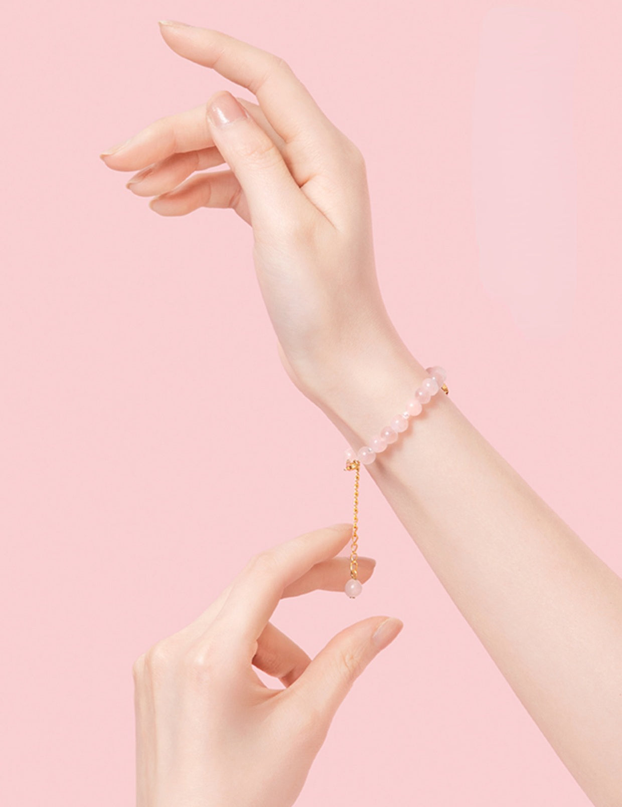 Peach Blossom Pink Crystal Bracelet