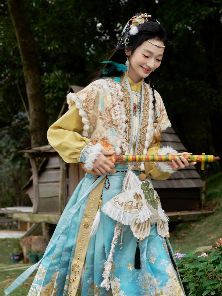 [晴川古道] ELEGANT BEIZI AND MAMIAN SKIRT HANFU ENSEMBLE