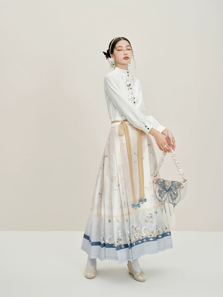 "海獭与镜" Ming-dynasty Embroidered Jacquard Hanfu