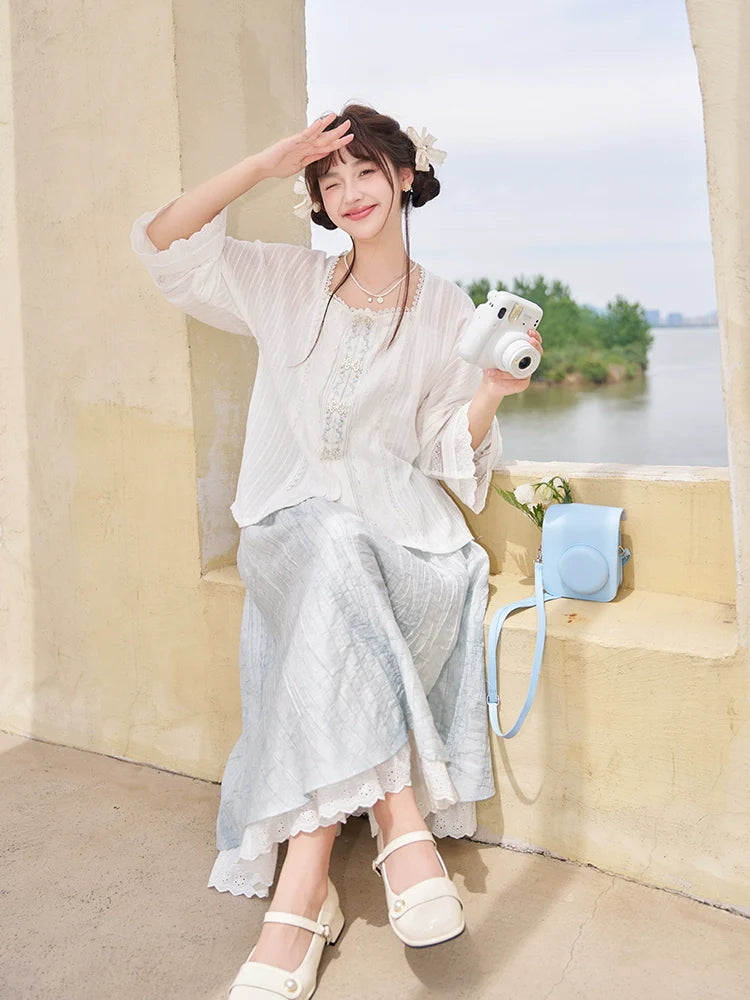 "晴森" Modern-style Hanfu Set