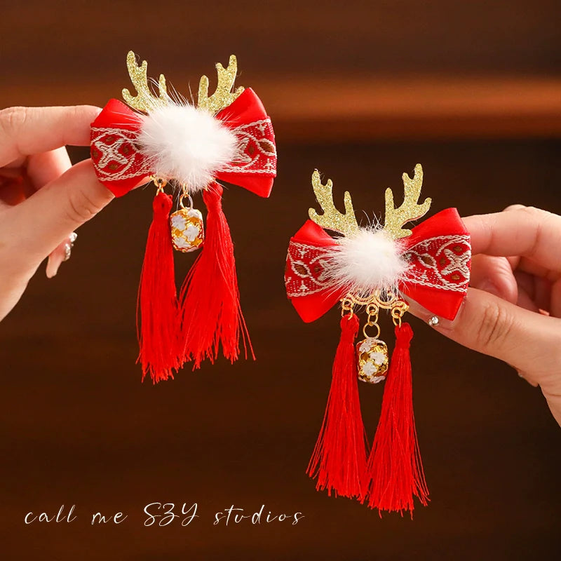 Dragon Year Lion Dance Tassel Hair Clip