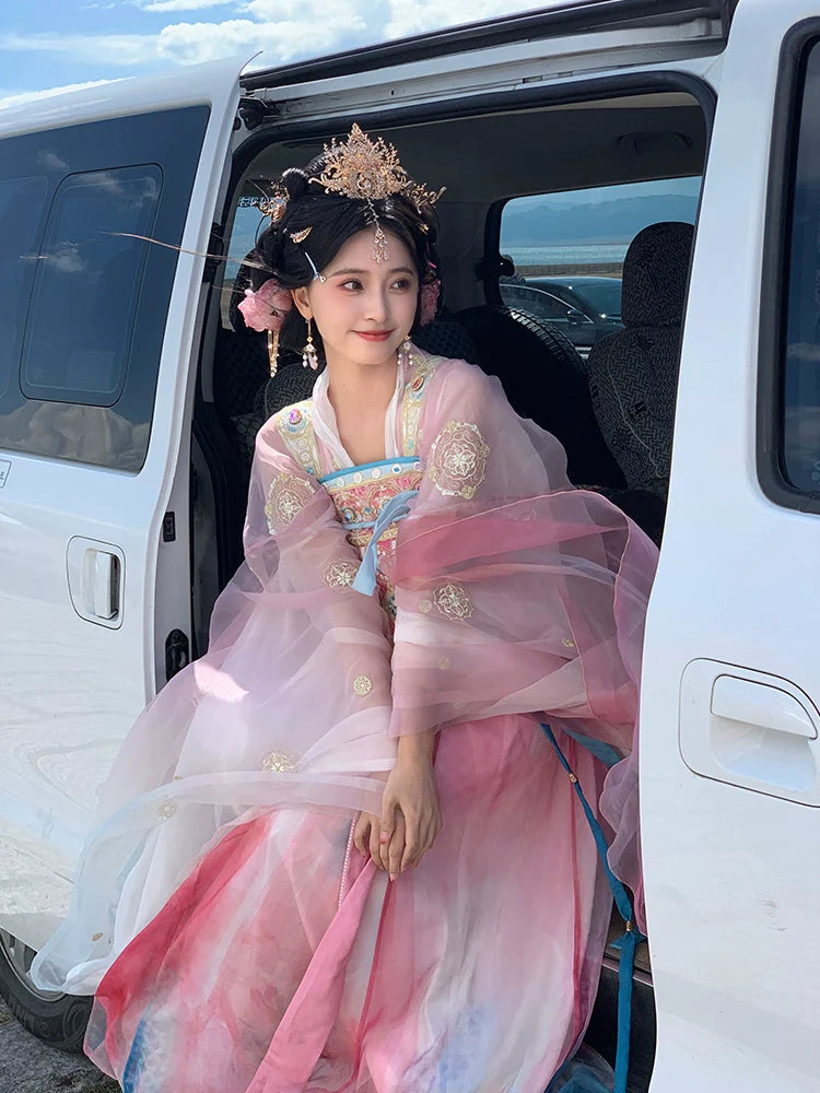 "胭脂霁月" Tang Dynasty Hanfu Set