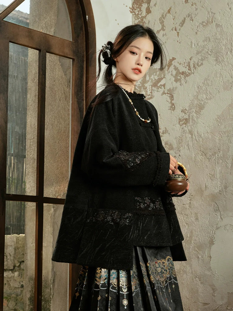 "玄青" Modern-style Hanfu Coat