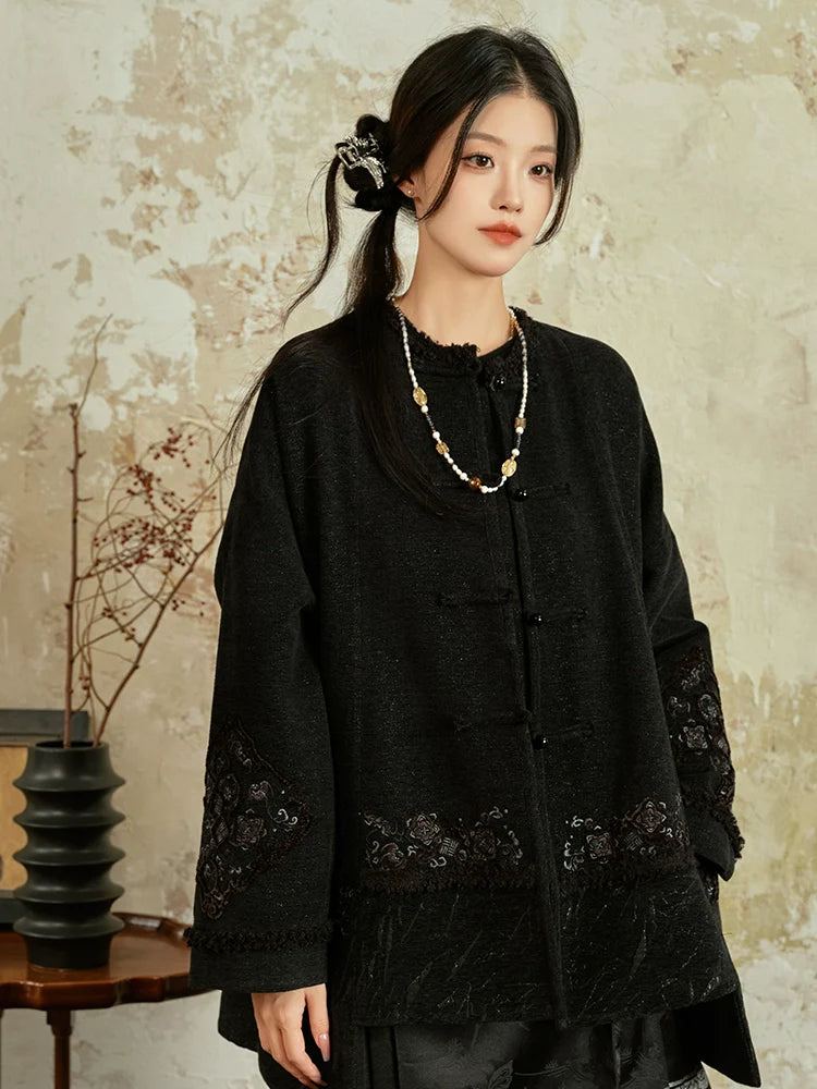 "玄青" Modern-style Hanfu Coat