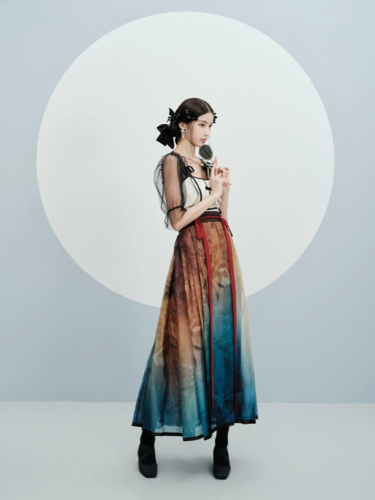 "金鼓鸣" Ming-style Horse-face Skirt Hanfu