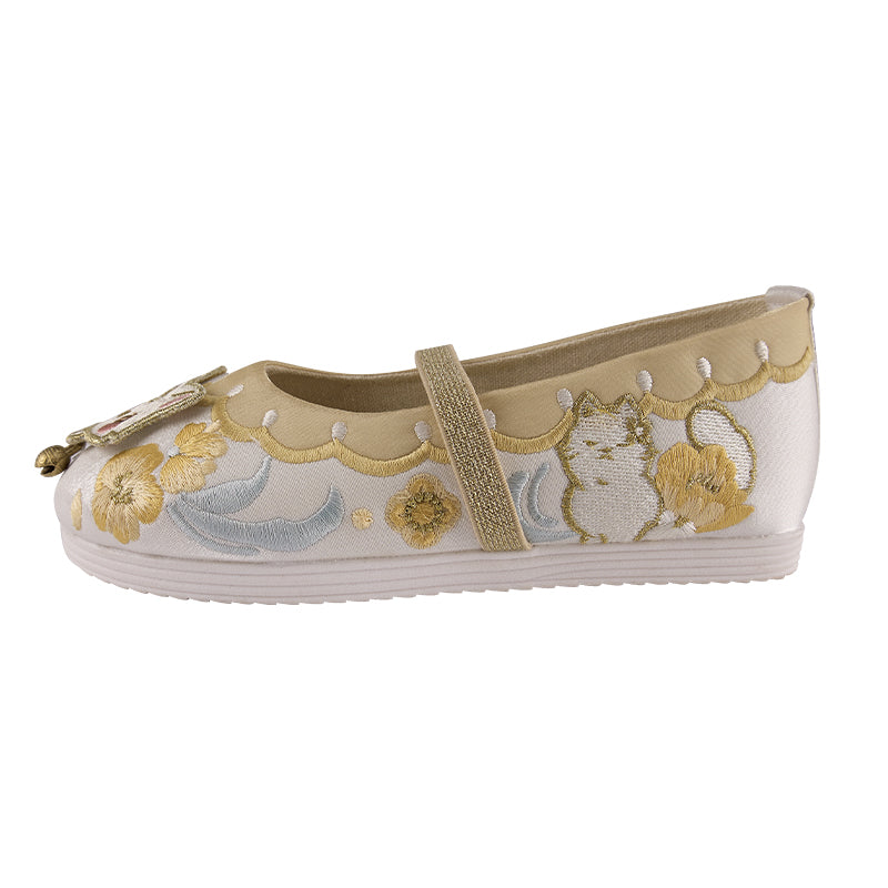 "Cat Bell" Embroidered Flat Kids' shoes