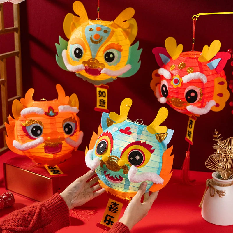 Dragon Year Children's Handheld DIY Lantern