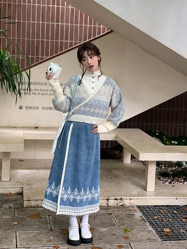 AUTUMN RIVER JACQUARD MODERN HANFU