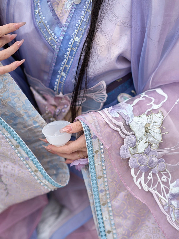 [葡提美人] "GRAPE BEAUTY" GRADIENT EMBROIDERED HANFU ROBE