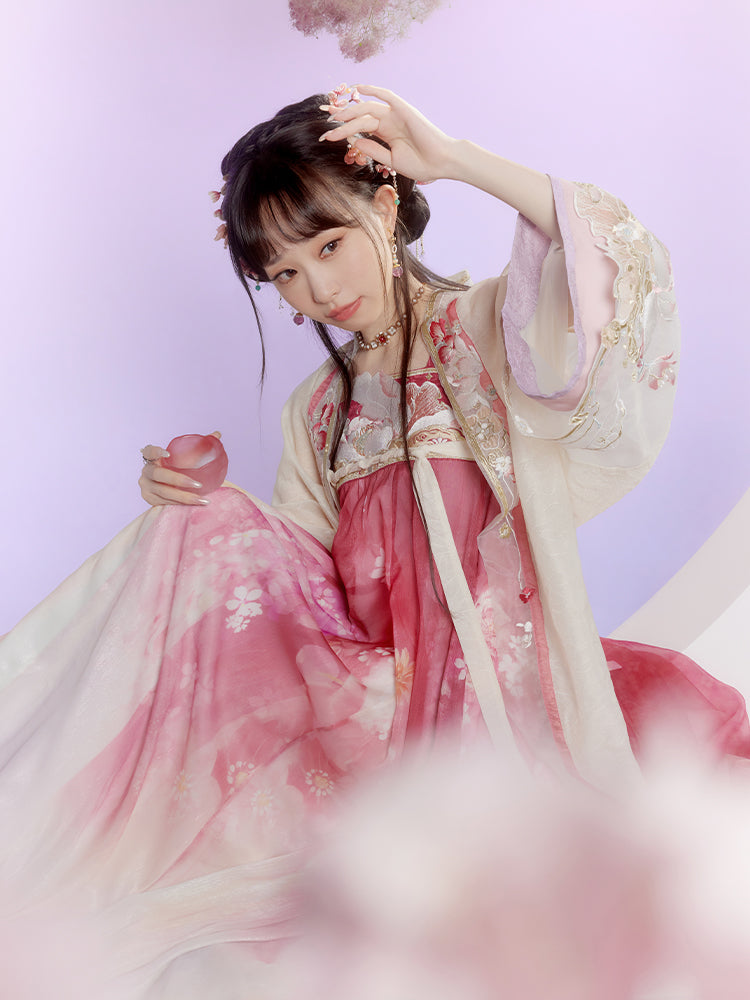 "双生莲" Embroidered Hanfu Two Piece Set