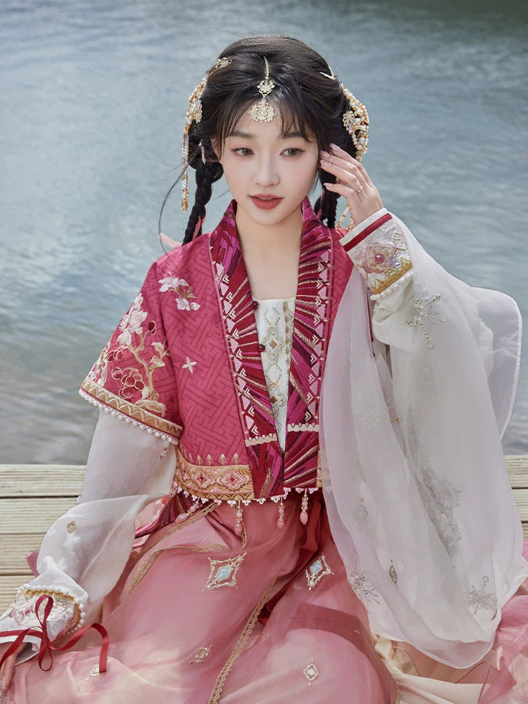 "彤云宴" Modern-style Hanfu Set