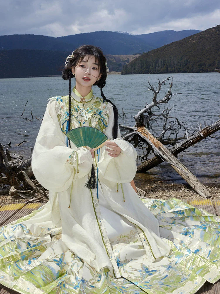 "青鸟还川" Modern-style Hanfu Set