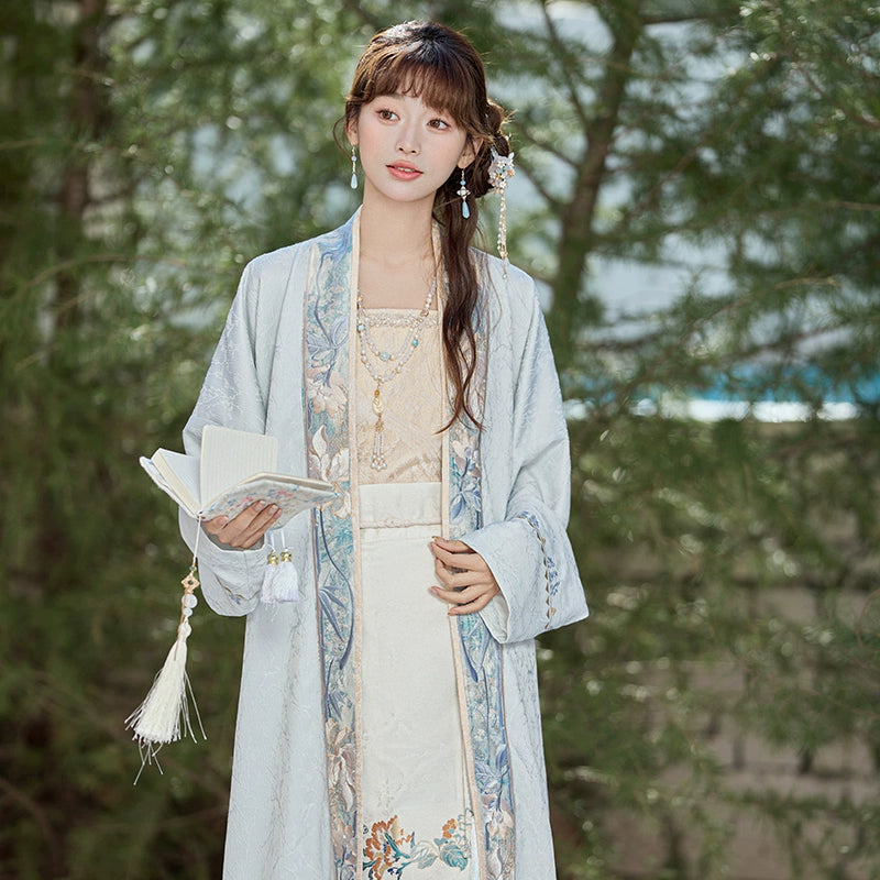 [何夜无月] ELEGANT BEIZI AND MAMIAN SKIRT HANFU SET