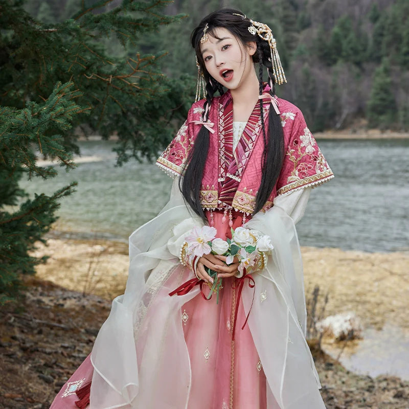 "彤云宴" Modern-style Hanfu Set