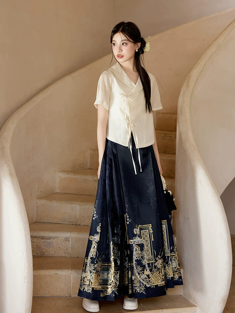 (Final Sale)"绘意晚" Modern-style Hanfu Set