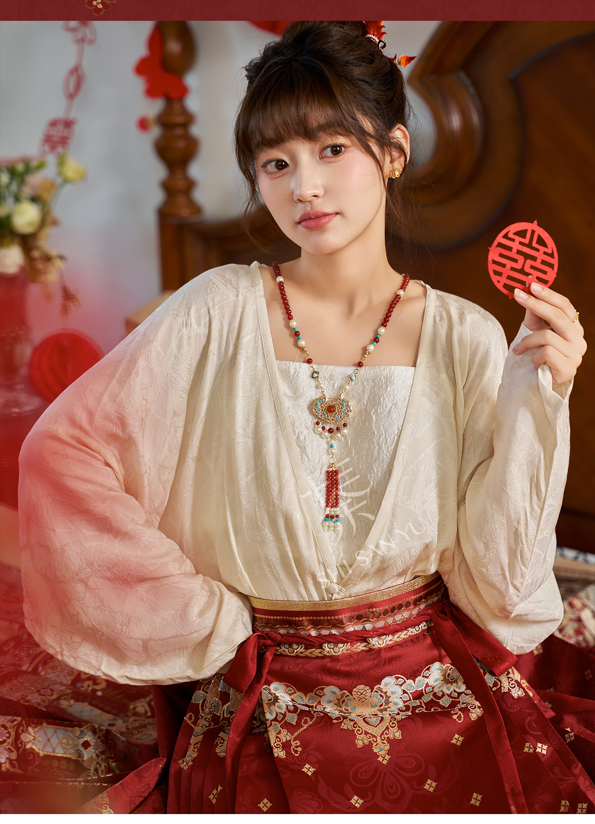 "素瓷·羡鸳鸯" Wedding Toast hanfu set