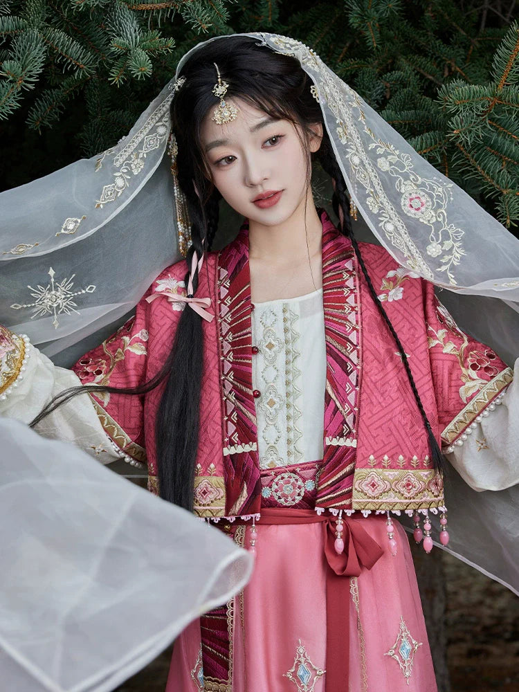 "彤云宴" Modern-style Hanfu Set