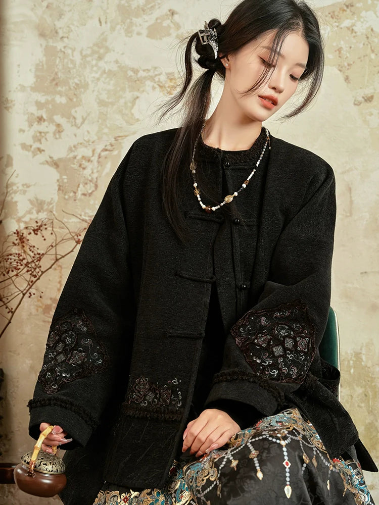 "玄青" Modern-style Hanfu Coat