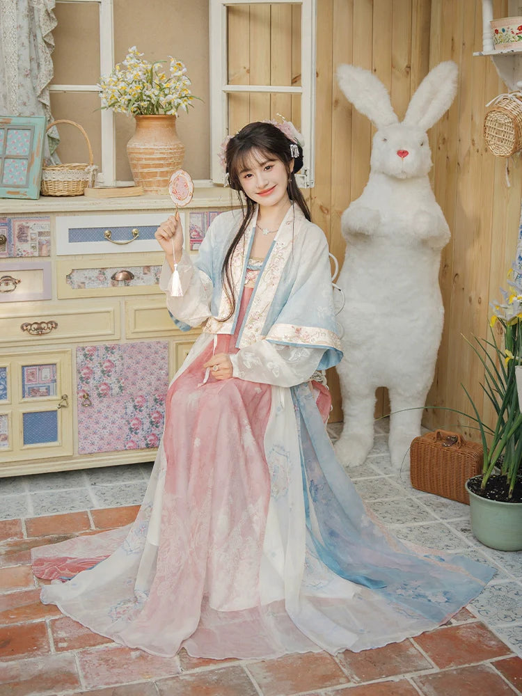 "时晴海棠" Modern-style Hanfu Set