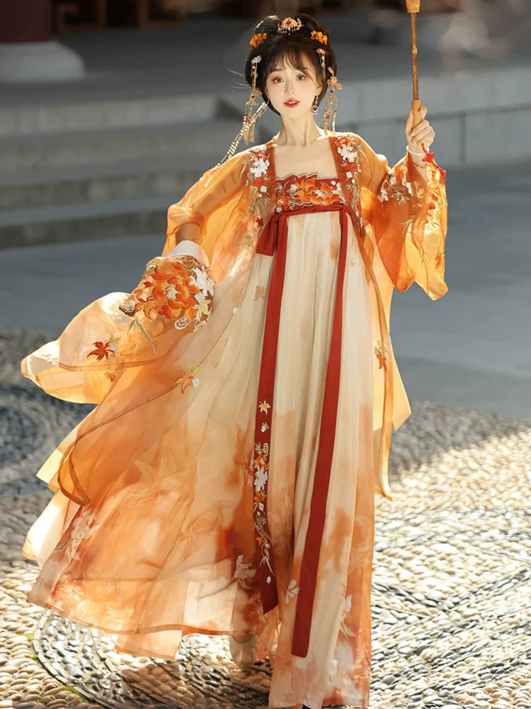 "金枫玉树" Tang Dynasty Hanfu Set