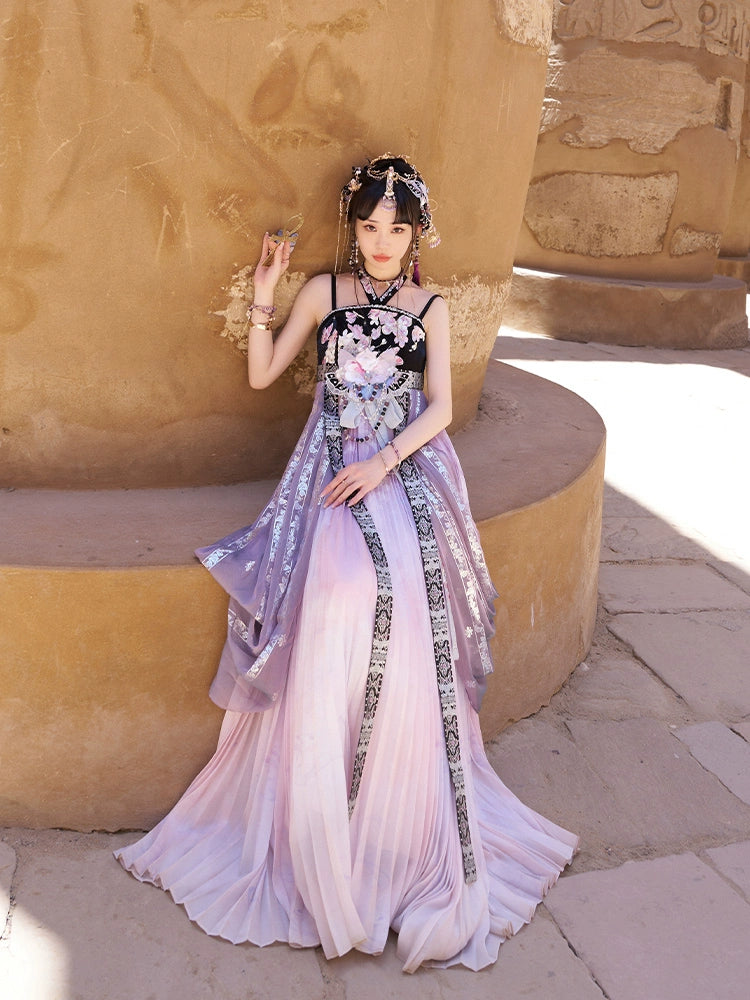 "幻影香凡" Purple Embroidered Modern-style Hanfu