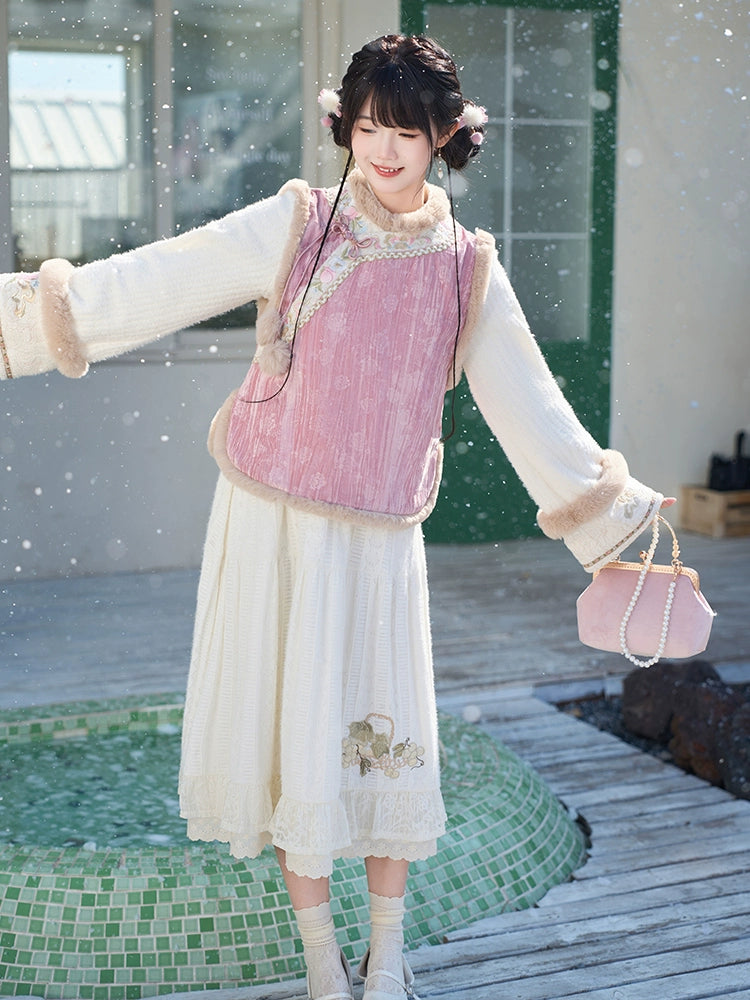 [瑞桃] RUI TAO WINTER HANFU VEST AND SHIRT SET