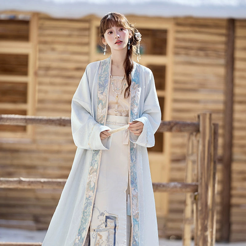 [何夜无月] ELEGANT BEIZI AND MAMIAN SKIRT HANFU SET