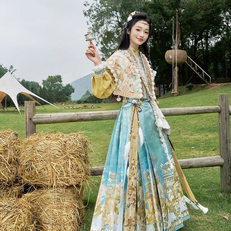 [晴川古道] ELEGANT BEIZI AND MAMIAN SKIRT HANFU ENSEMBLE