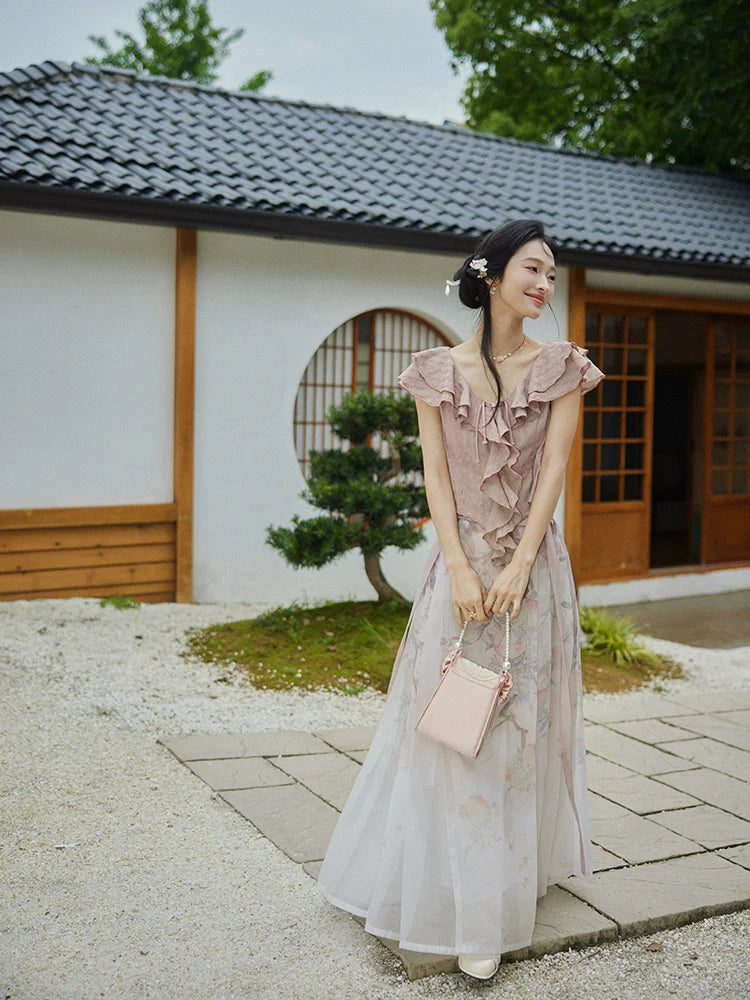 "桃纹瓶" Modern-style Hanfu Set