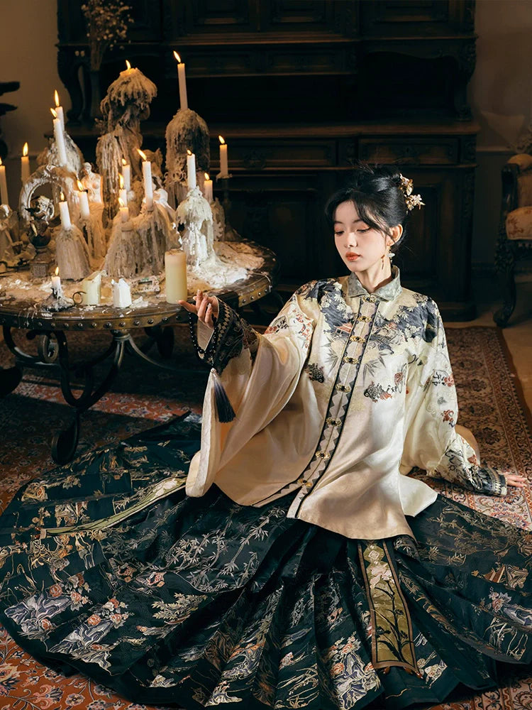 "竹下听澜" Ming-style Hanfu Set