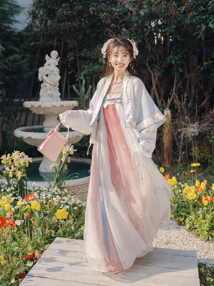 "时晴海棠" Modern-style Hanfu Set