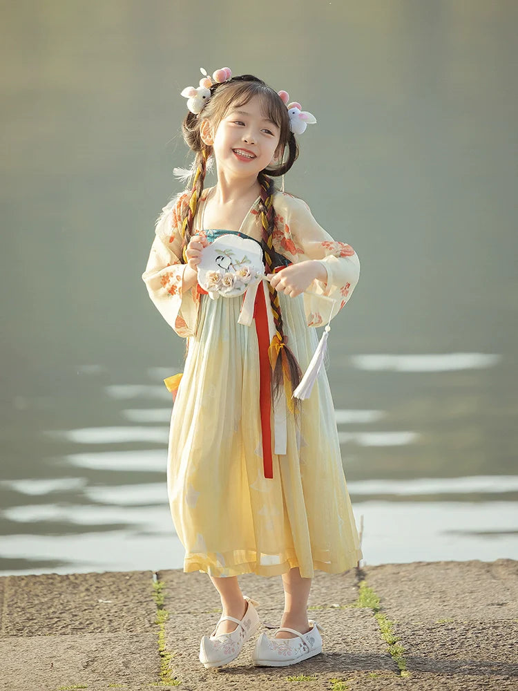 "长命缕·龙女" Modern-style Hanfu Dress for Kids