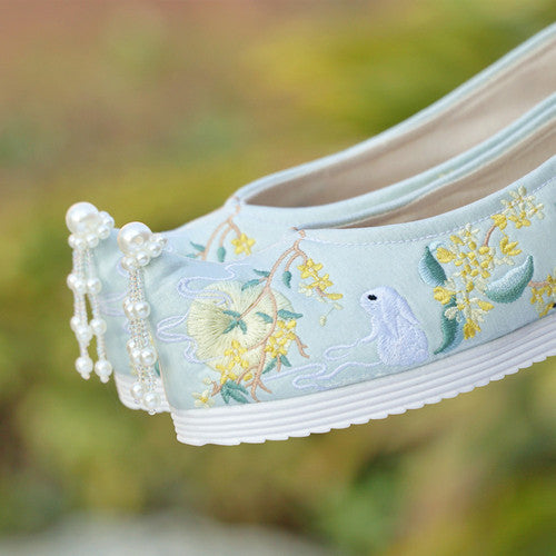 Tang Dynasty-style Ancient Chinese Embroidered Cloth Shoes