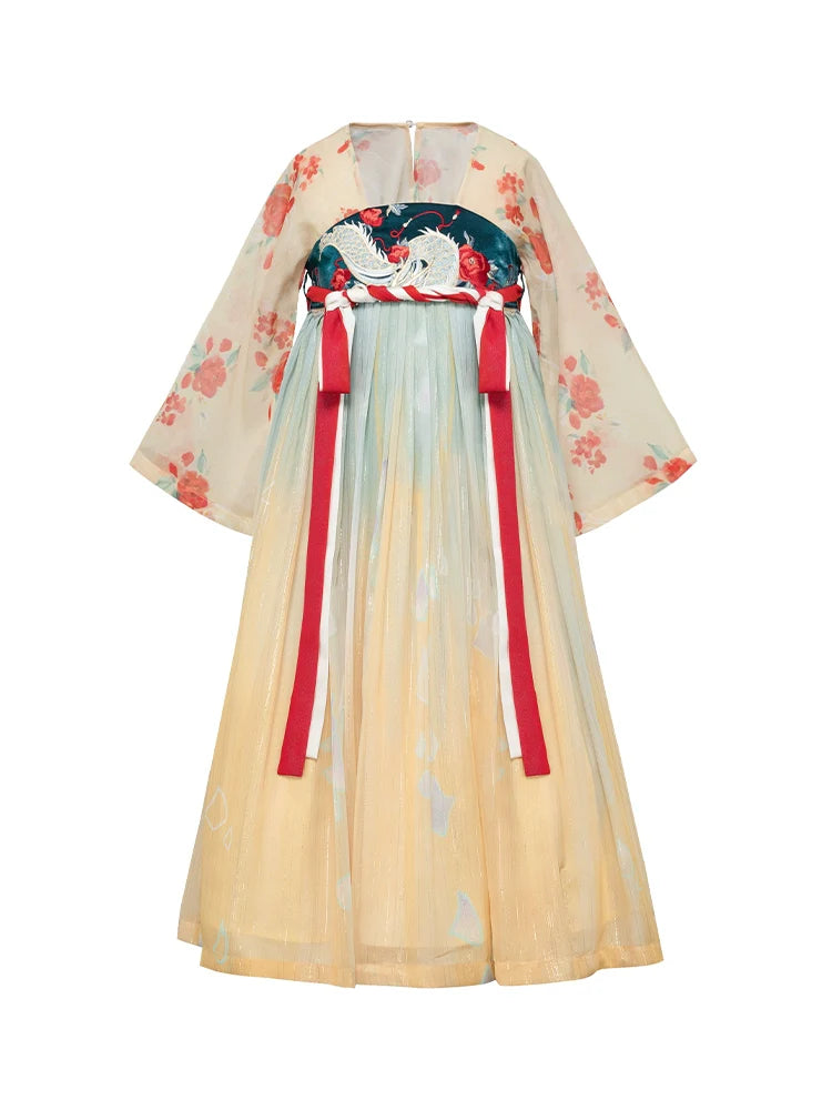 "长命缕·龙女" Modern-style Hanfu Dress for Kids