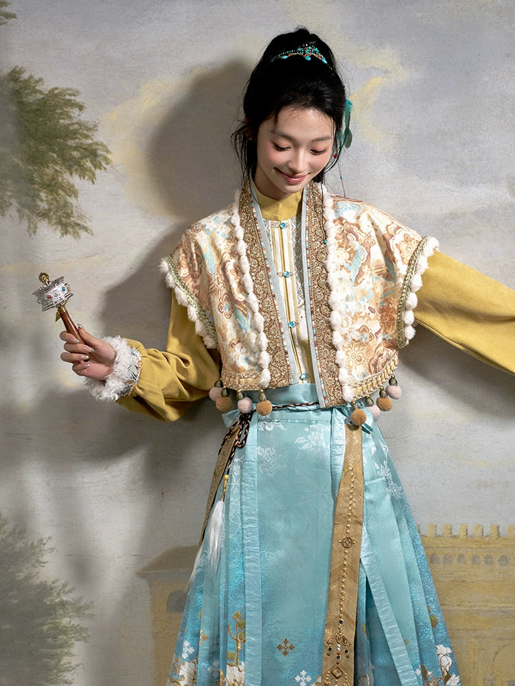 [晴川古道] ELEGANT BEIZI AND MAMIAN SKIRT HANFU ENSEMBLE