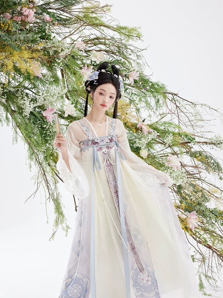 "月隐花朝" Modern-style Hanfu Set