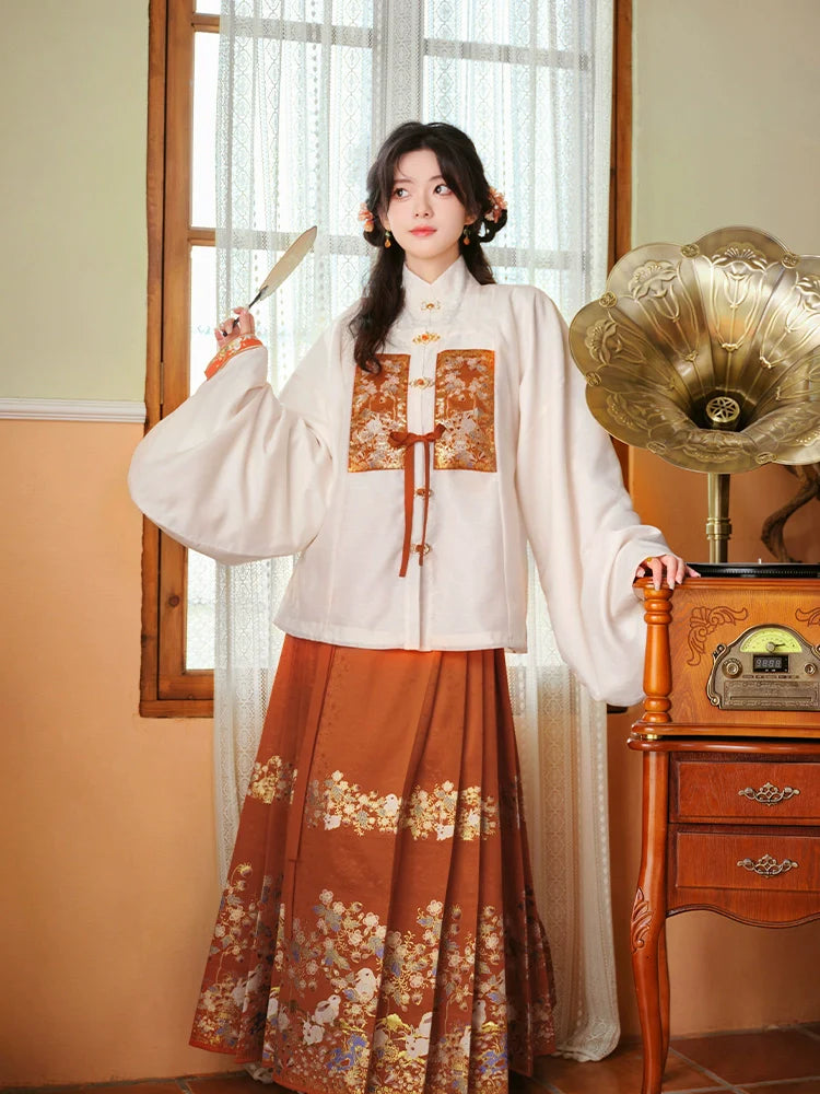 "灵兔华灯" Modern-Style Hanfu Set