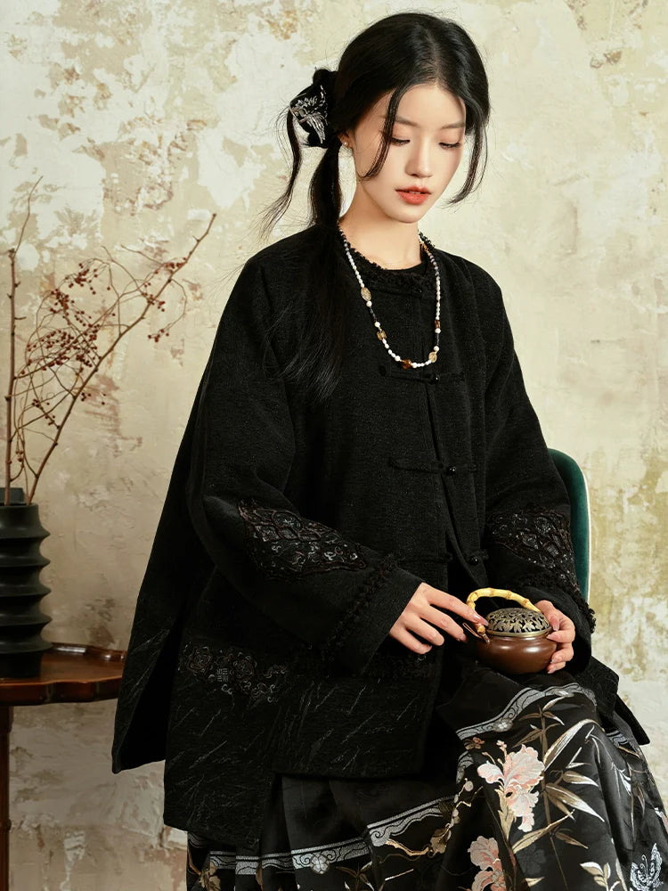 "玄青" Modern-style Hanfu Coat