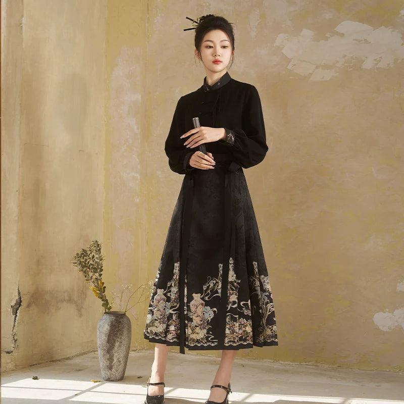 "又见兰亭" Modern-style Hanfu Set