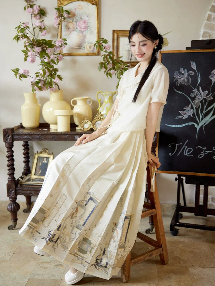 (Final Sale)"绘意晚" Modern-style Hanfu Set