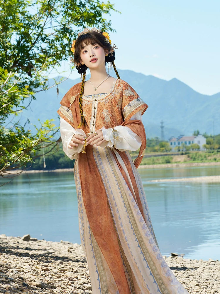 "天竺诗音" Tang Dynasty Hanfu Set